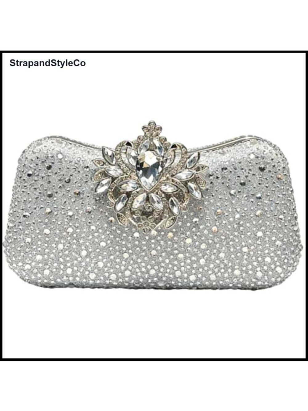 Rhinestone Evening Clutch Crystal Clasp Detachable Chain